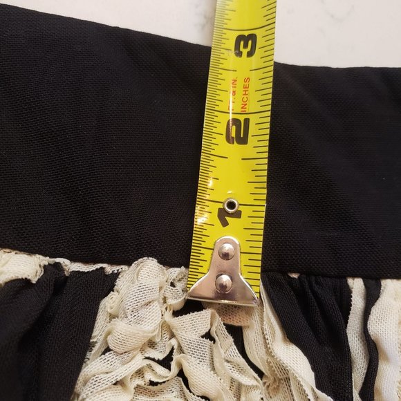 Anthropologie Burlap silk skirt size Small floral lace black cream new - Picture 8 of 9